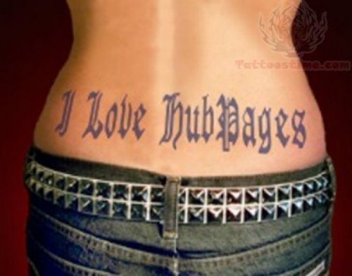 I Love Hub Pages Lower Back Tattoo
